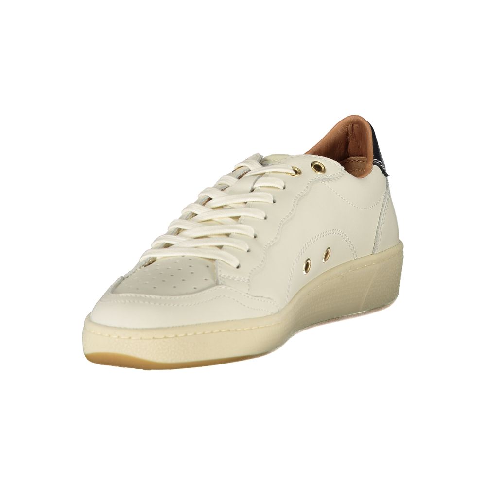 Baskets bleues et blanches en cuir pour femme