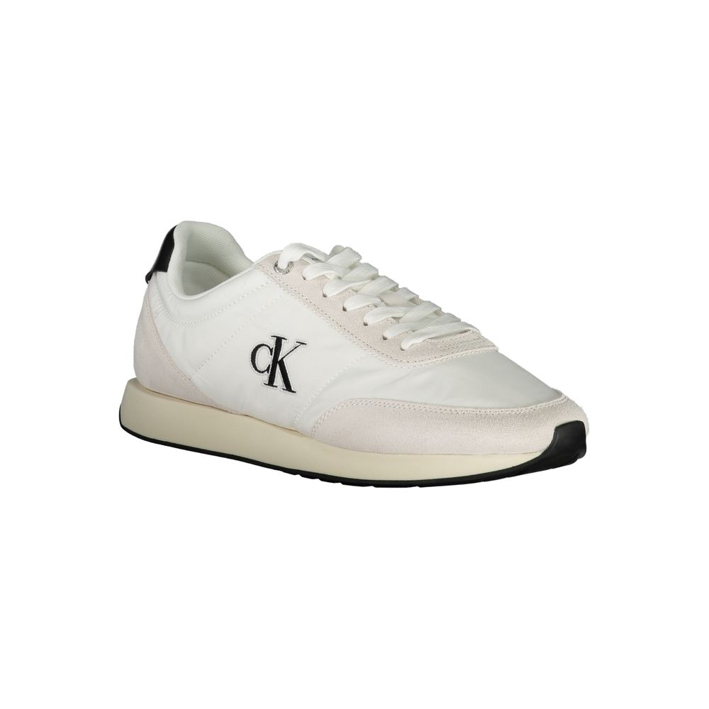 Calvin Klein Weiße Herren-Sneaker aus Polyester
