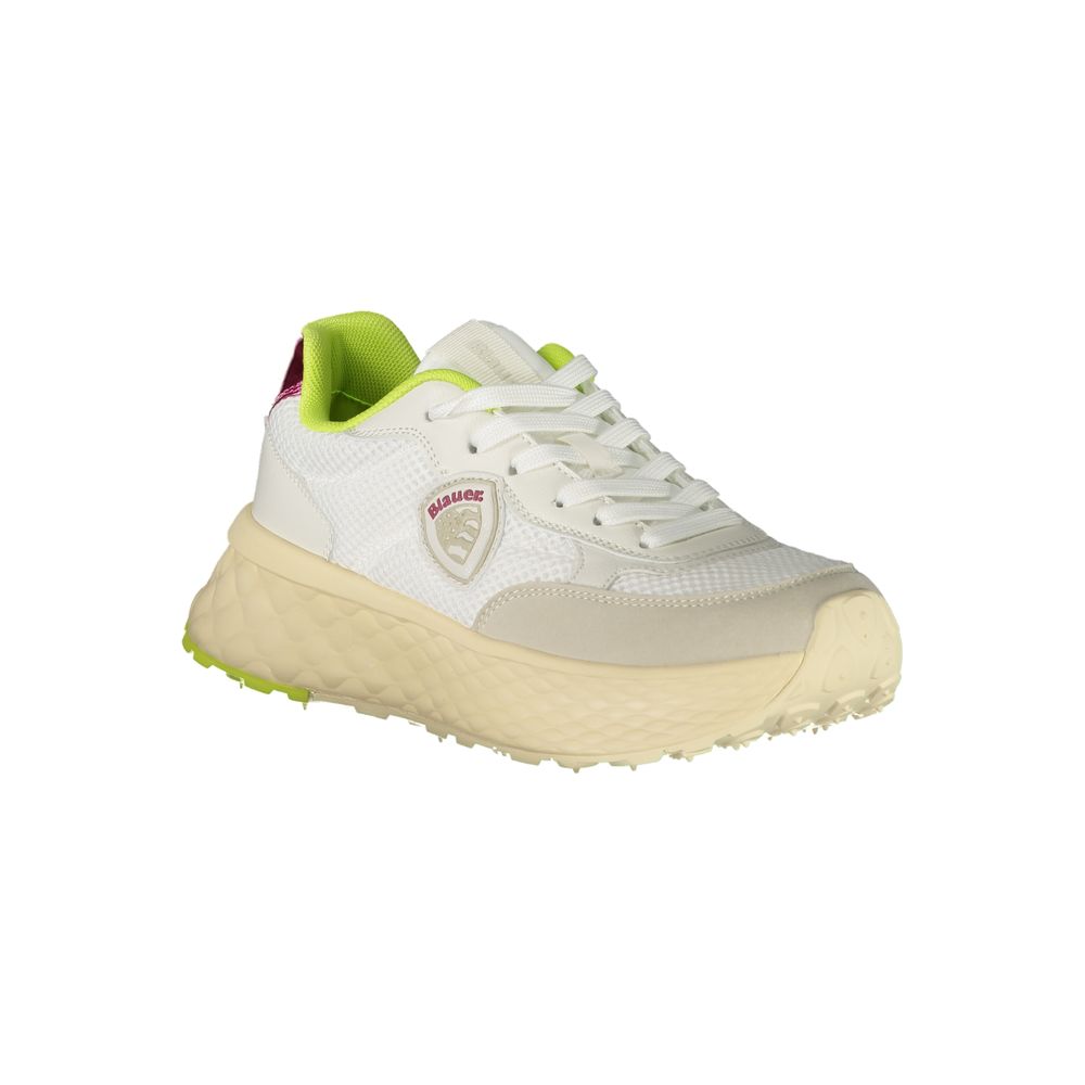 Baskets femme en polyuréthane bleu Bianco Poli