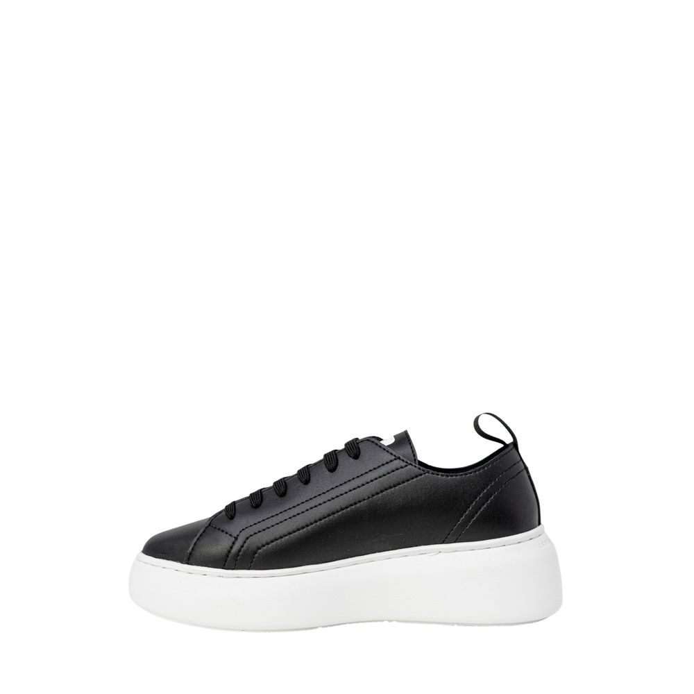 Armani Exchange Black Faux Leather Sneakers
