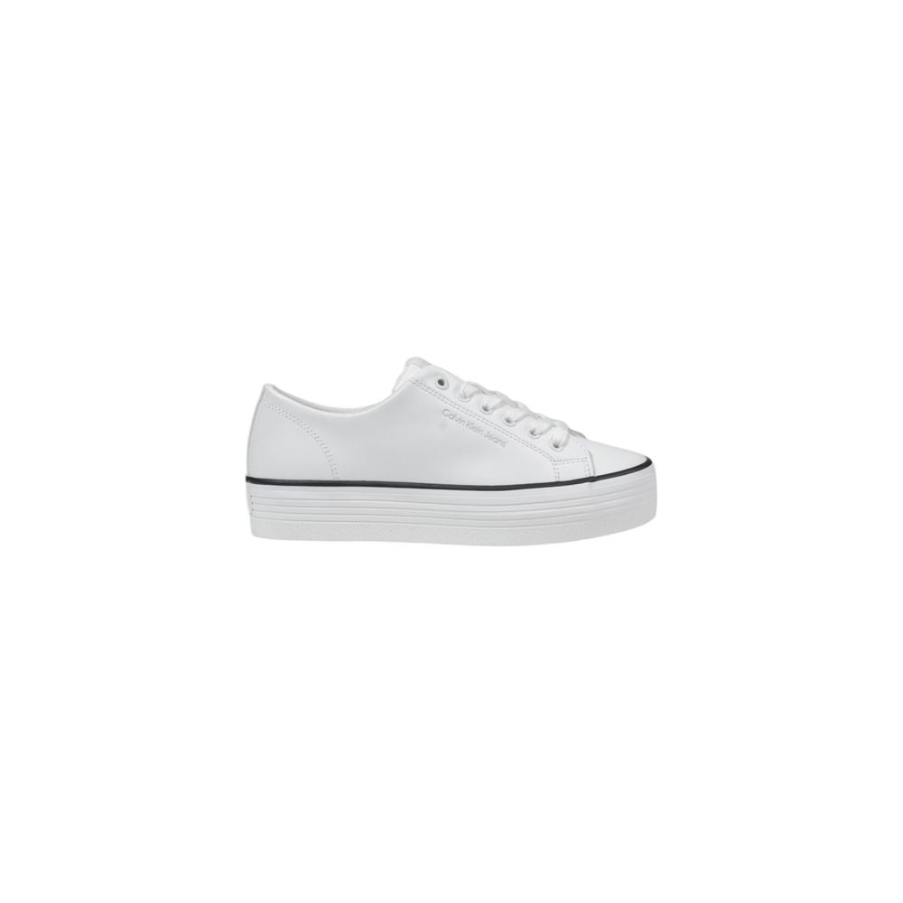 Calvin Klein Jeans Black and White Leather Platform Trainers