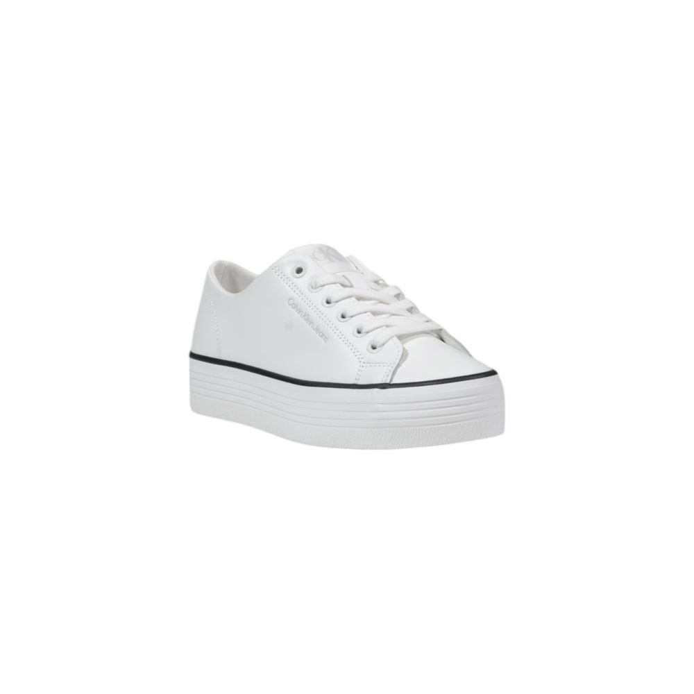 Baskets plateforme Calvin Klein Jeans en cuir noir et blanc