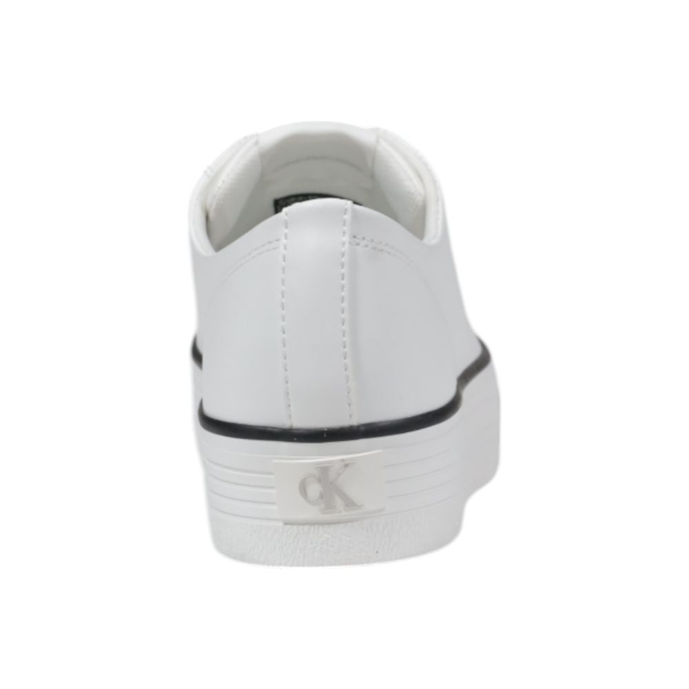Calvin Klein Jeans Black and White Leather Platform Trainers