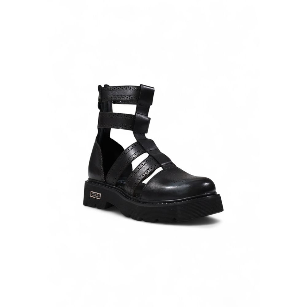 Cult Schwarze Ledersandalen