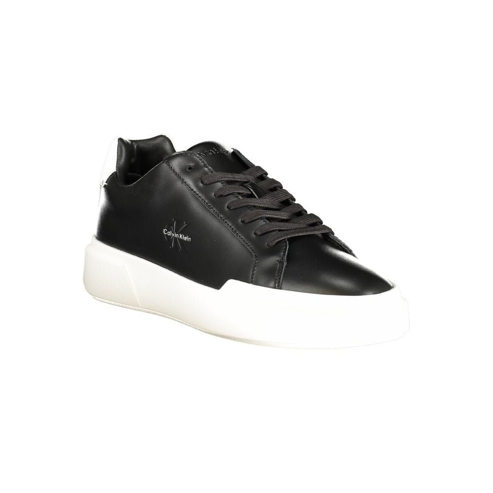 Calvin Klein Schwarzer Leder Herren Sneaker