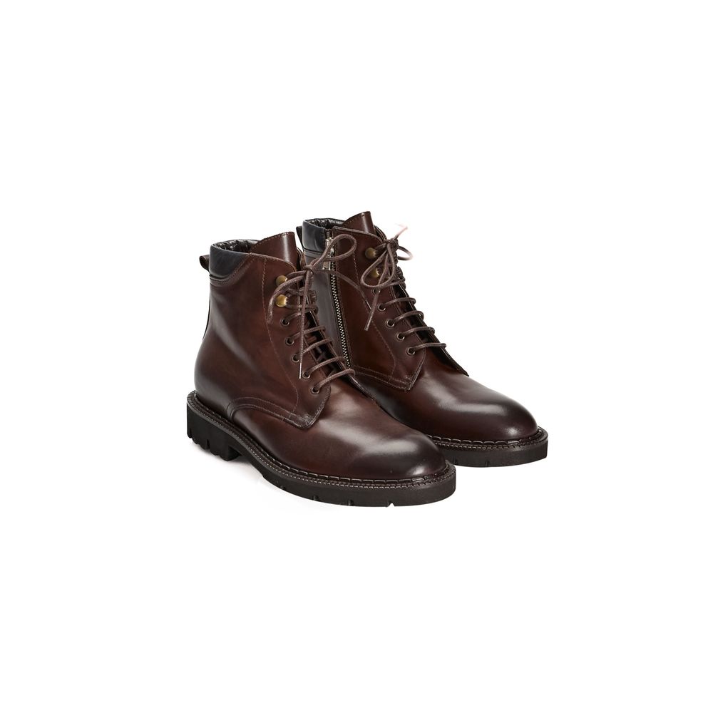 Bottes de luxe Roberto Pepe en cuir de veau marron pour homme