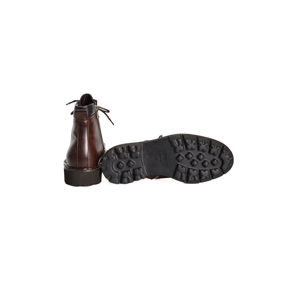 Bottes de luxe Roberto Pepe en cuir de veau marron pour homme