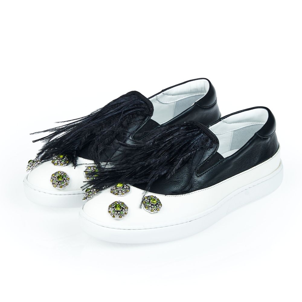 Mocassins en cuir noir Mr&Mrs Italy pour femme
