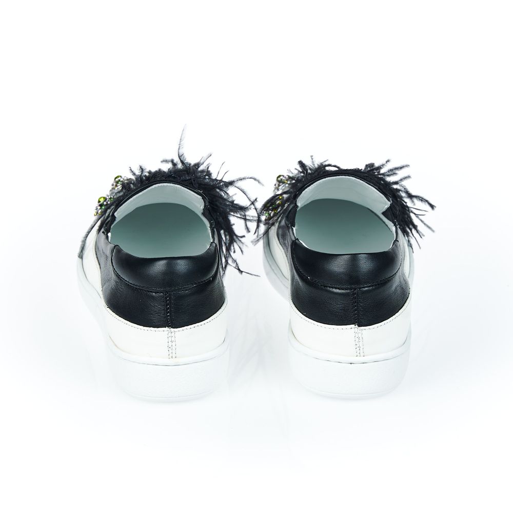 Mocassins en cuir noir Mr&Mrs Italy pour femme