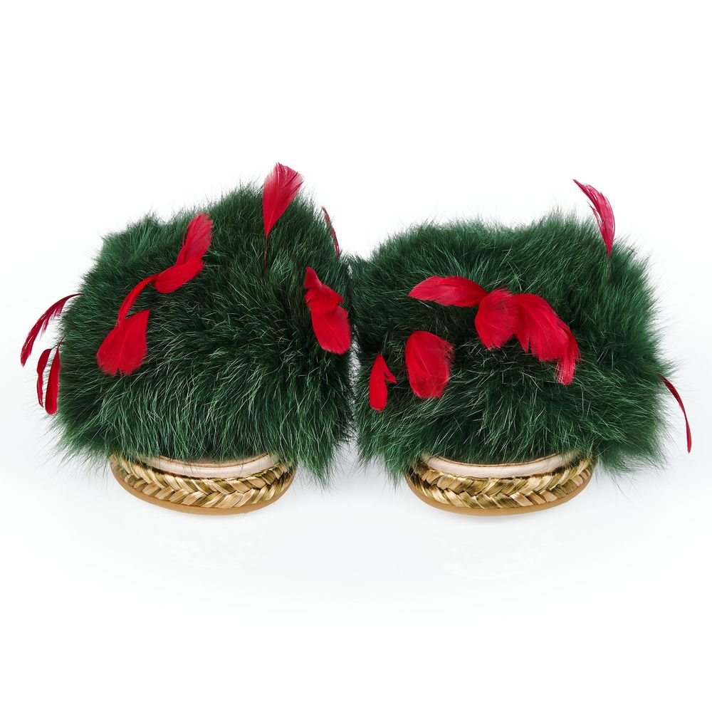 Mr&Mrs Italy Green Lambskin Women's Sandal