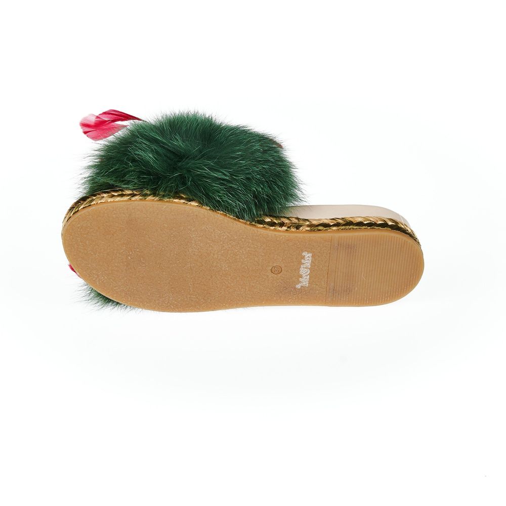 Mr&Mrs Italy Green Lambskin Women's Sandal