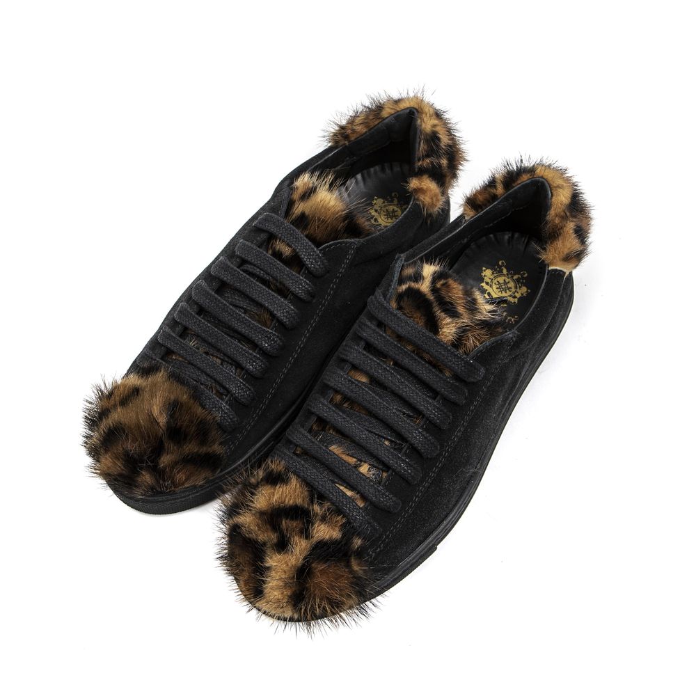 Baskets Mr&Mrs Italy en cuir véritable noir