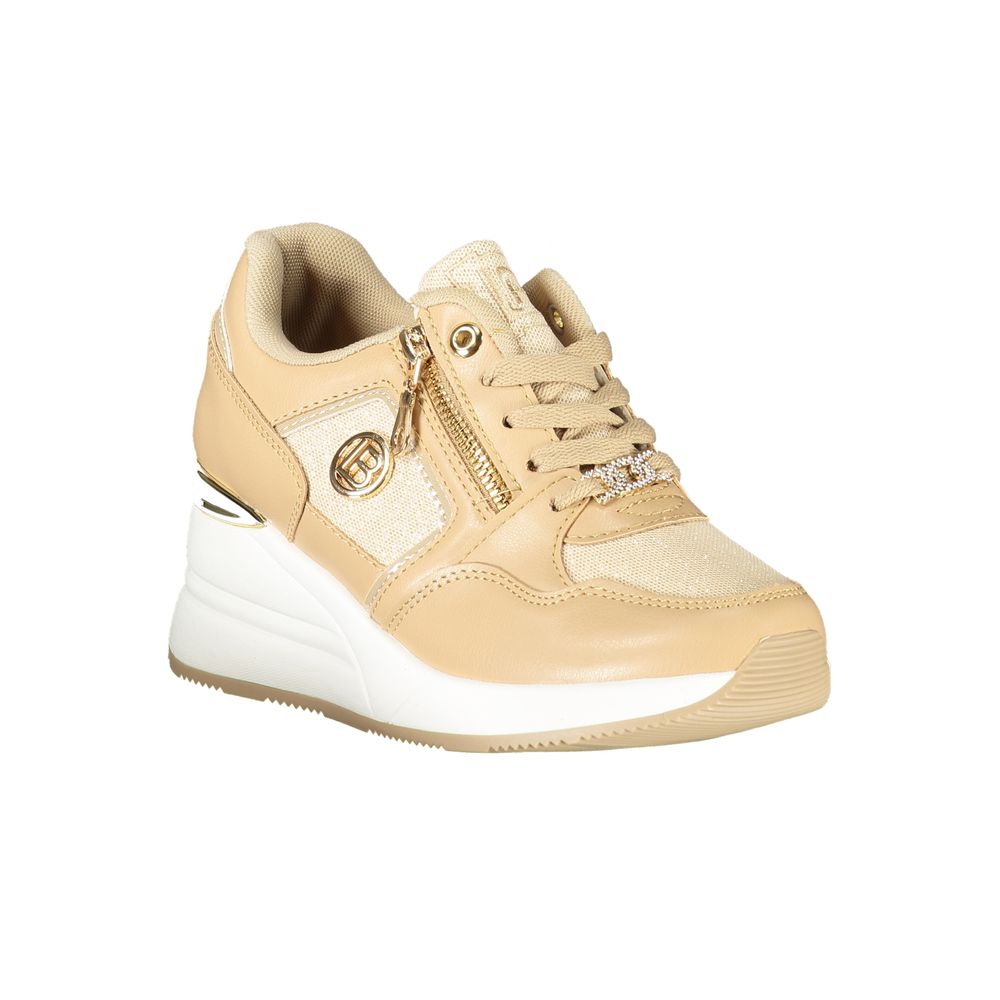 Laura Biagiotti Beige Polyester Athletic Sneakers