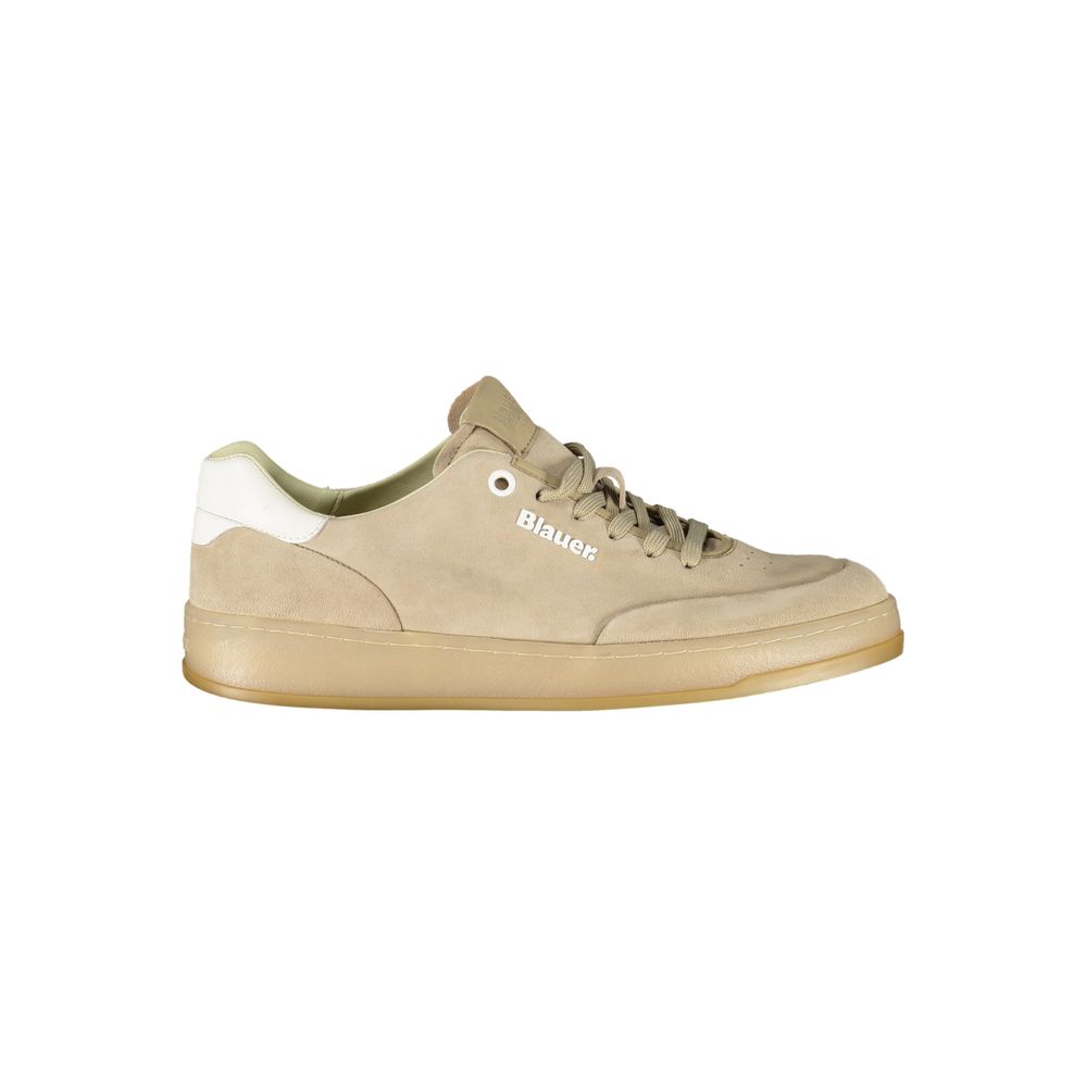 Baskets en polyester beige et bleu