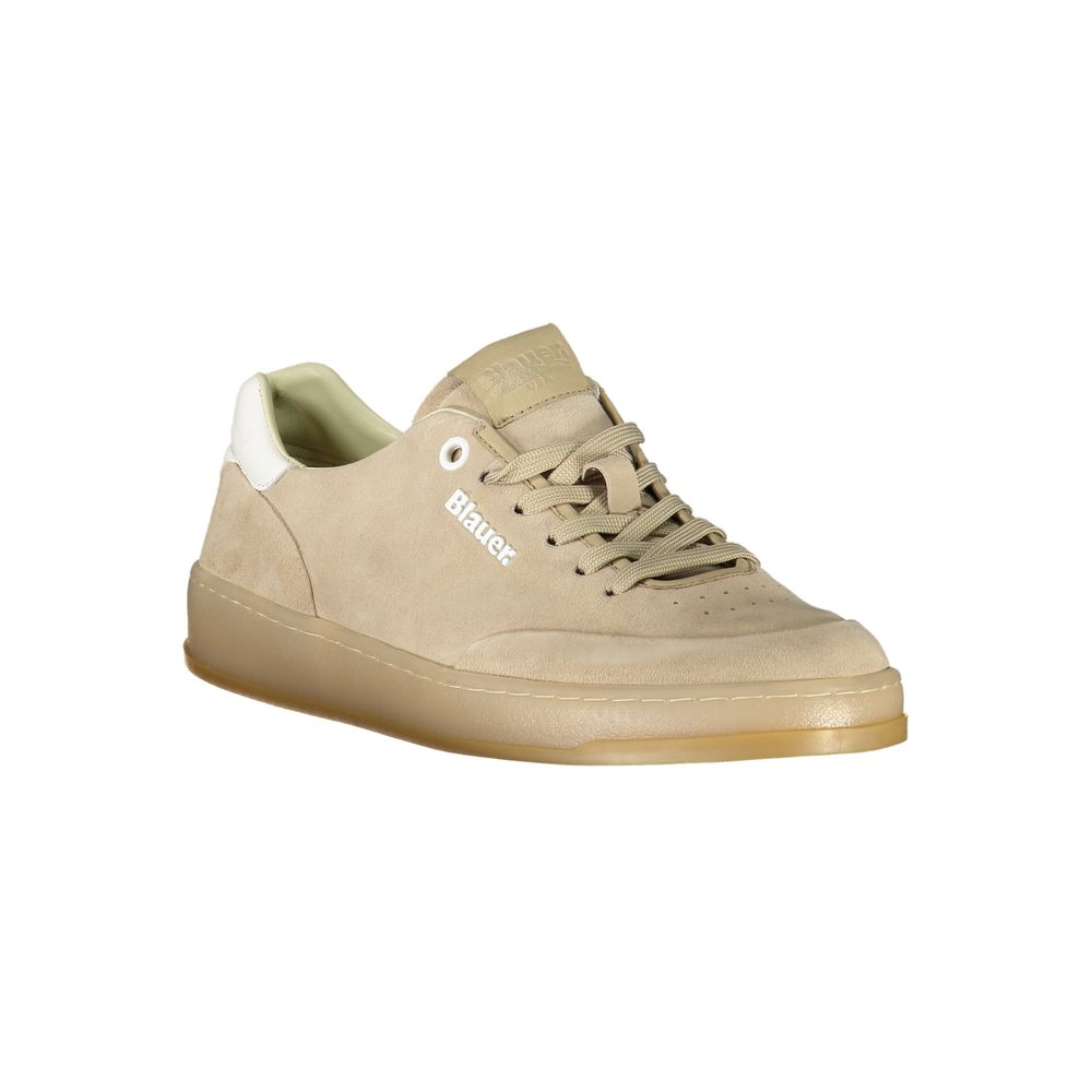 Baskets en polyester beige et bleu