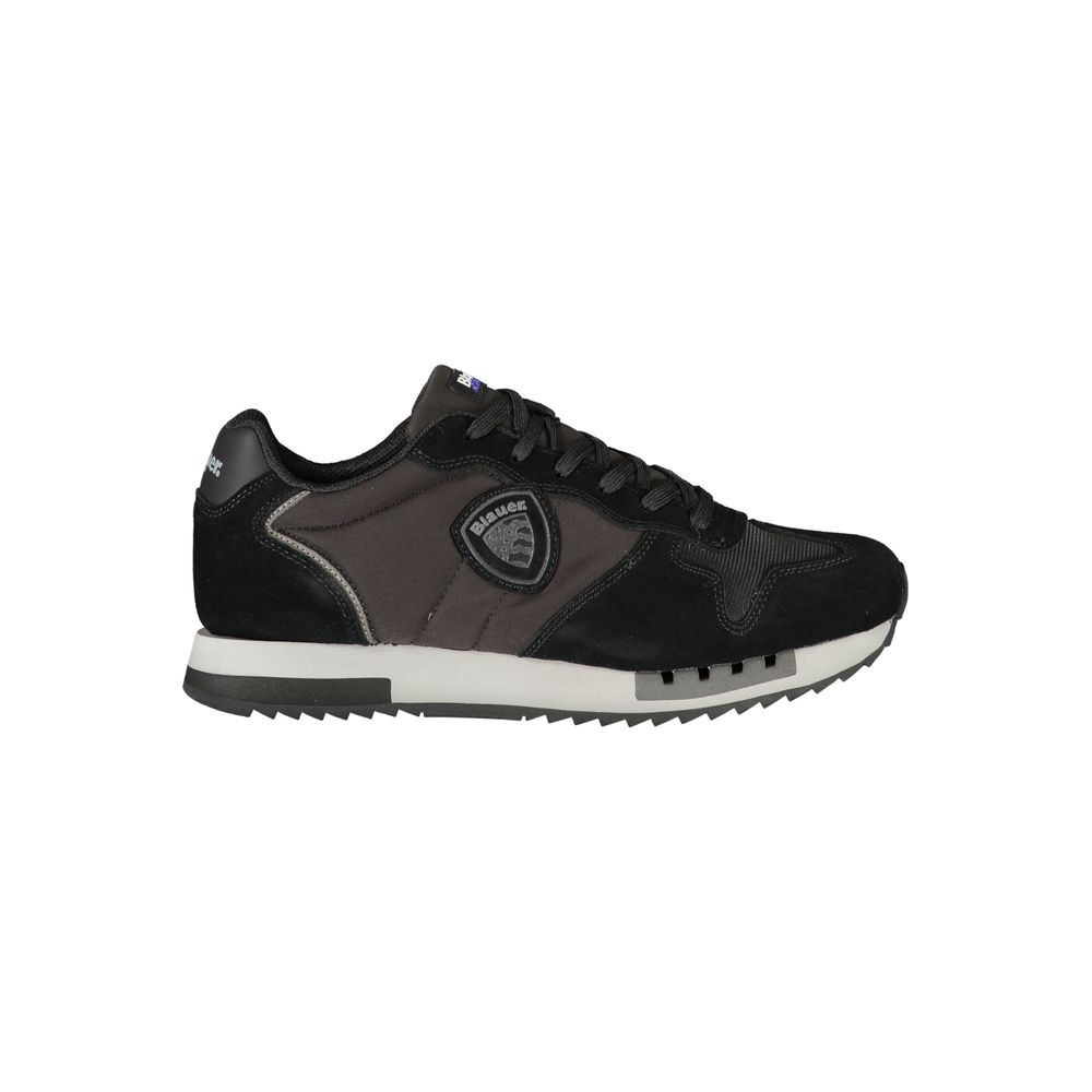Men's Blue Black Polyurethane Sneakers
