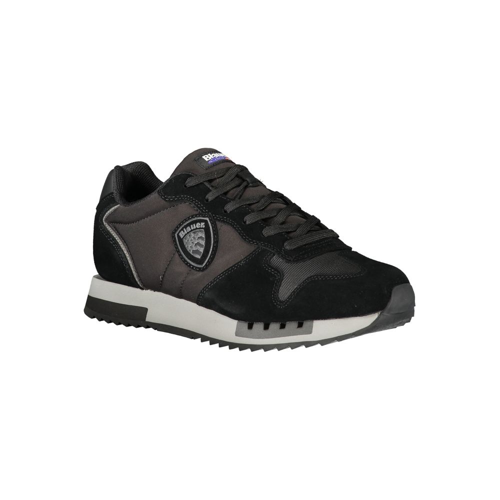 Men's Blue Black Polyurethane Sneakers