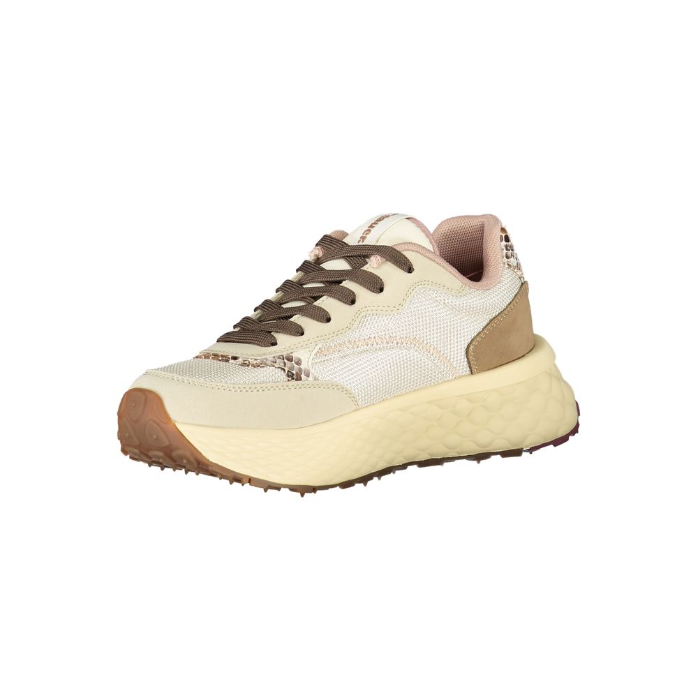 Blauer Beige Genuine Leather Sneaker