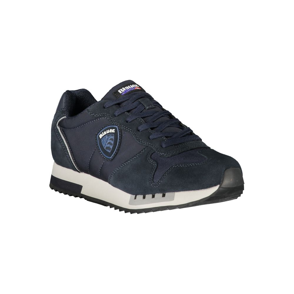 Men's blue polyurethane sneakers