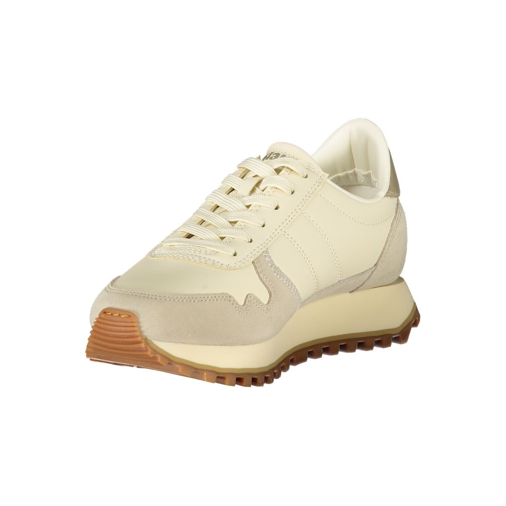 Blauer Beige Genuine Leather Sneaker
