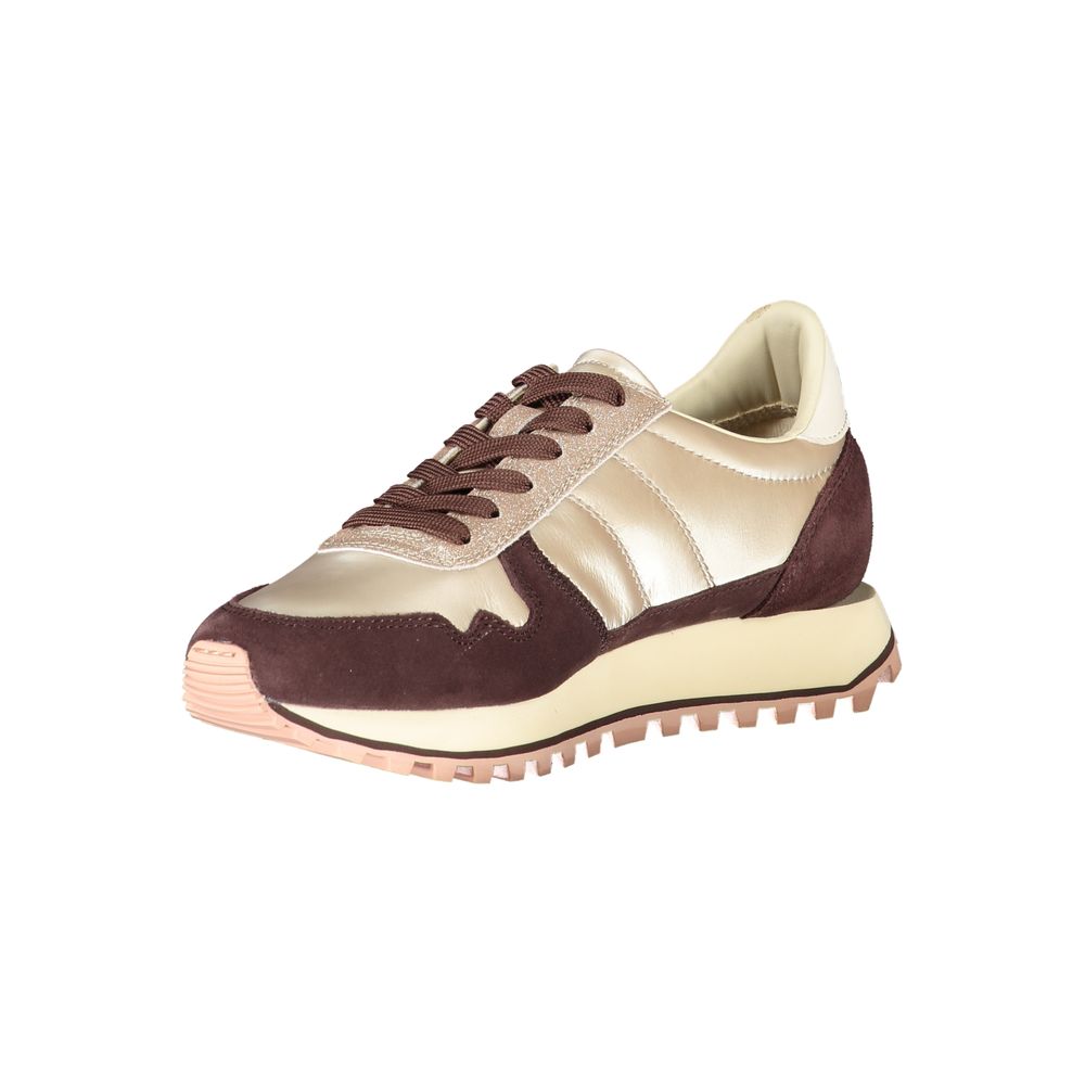 Blauer Beige Genuine Leather Sneaker