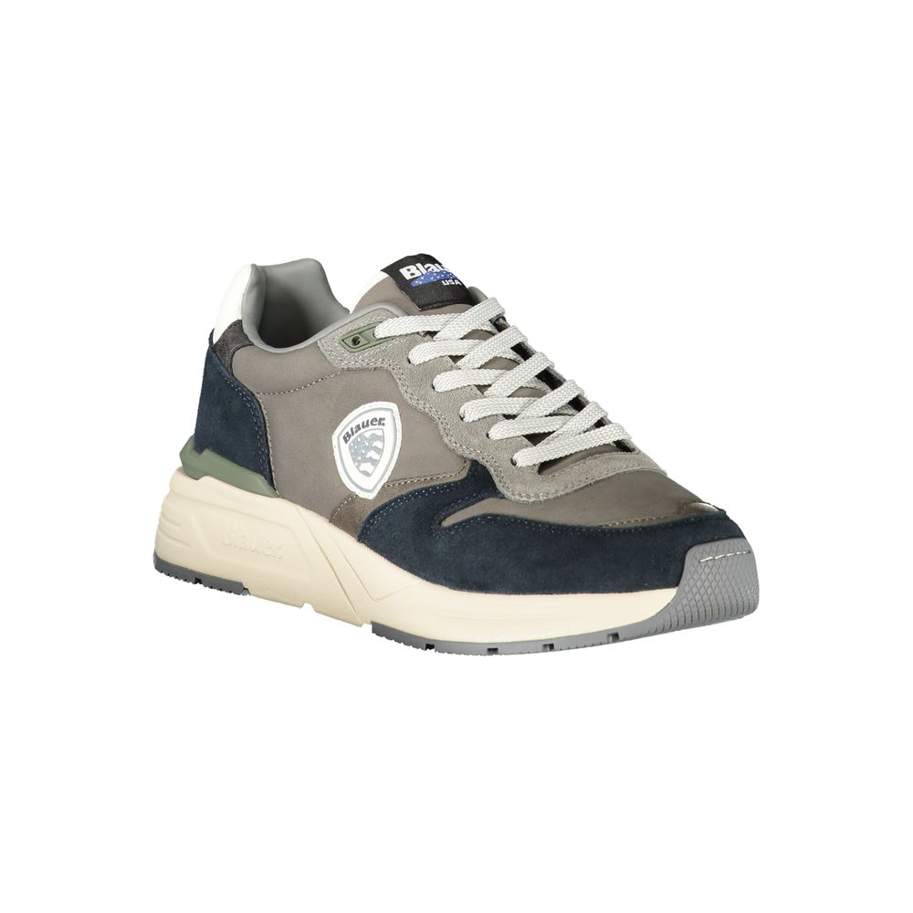 Blauer Graue Sportschuhe aus Polyester