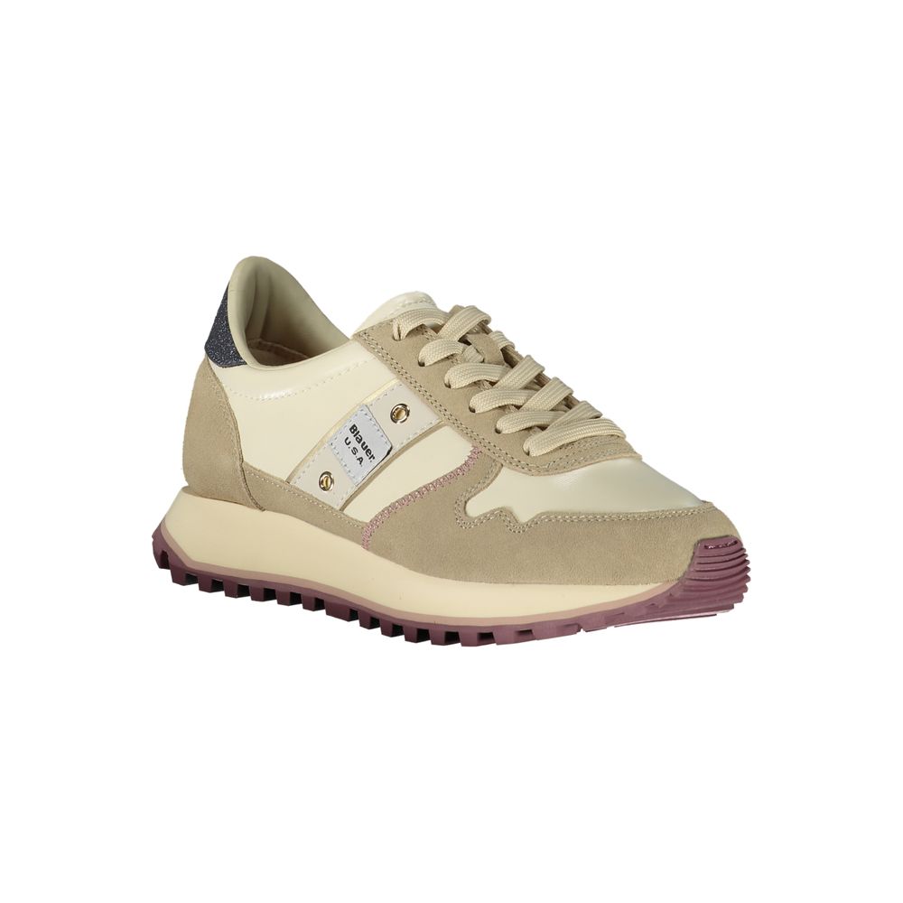 Blauer Beige Polyester Athletic Sneakers