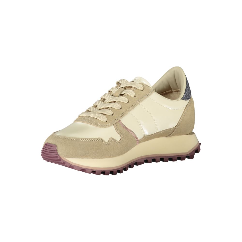 Blauer Beige Polyester Athletic Sneakers