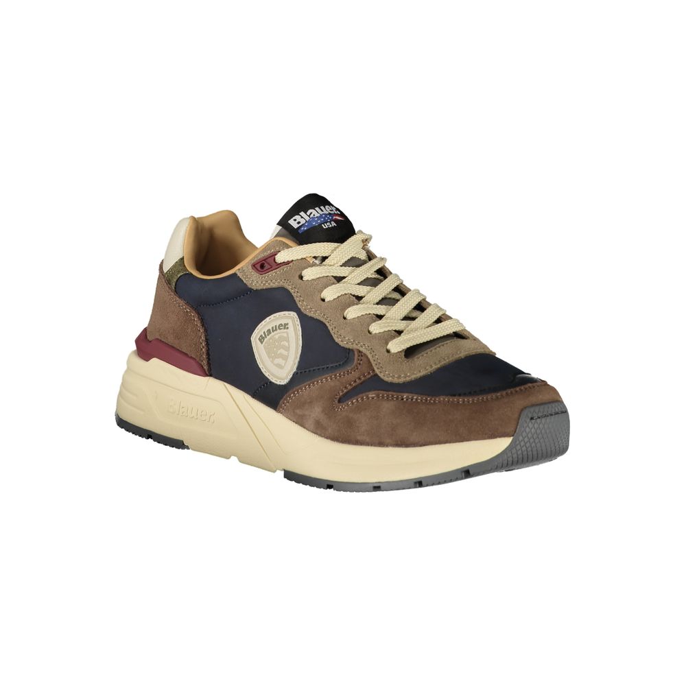 Men's blue polyurethane sneakers