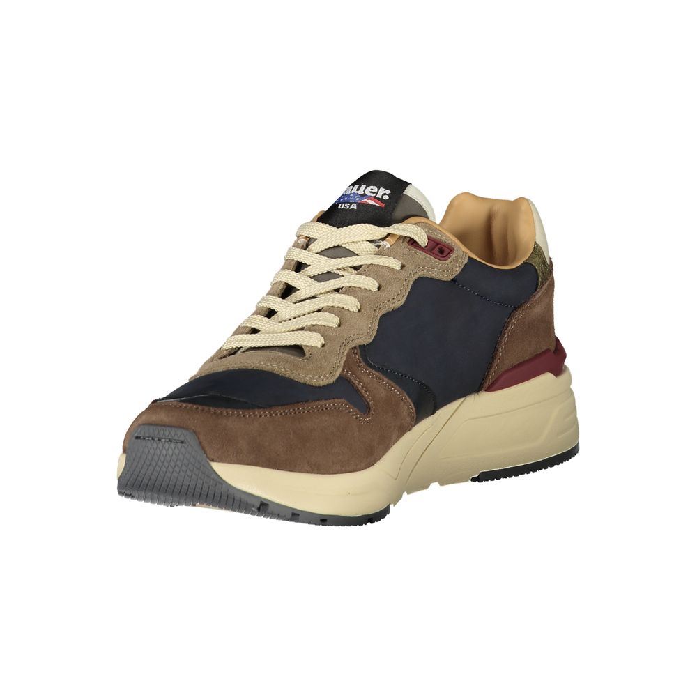Men's blue polyurethane sneakers