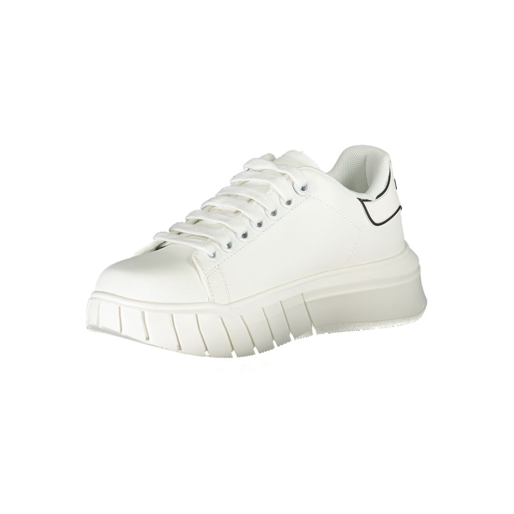 Gaelle Paris White Polyurethane Women's Sneaker
