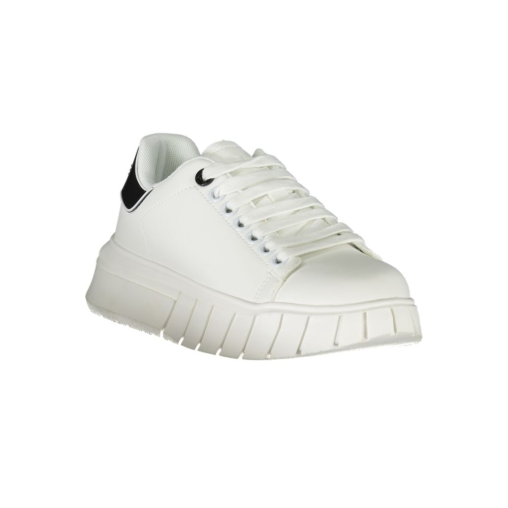 Gaelle Paris White Polyurethane Women's Sneaker