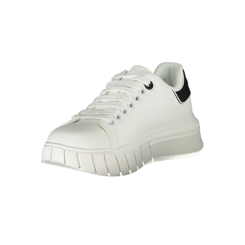 Gaelle Paris White Polyurethane Women's Sneaker