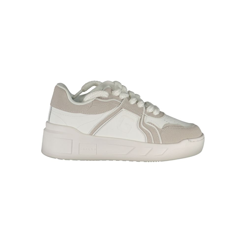 Gaelle Paris Bianco Damen-Sneaker aus Polyurethan