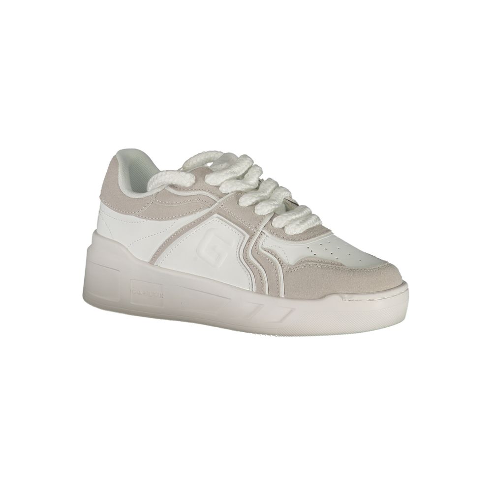 Gaelle Paris Bianco Damen-Sneaker aus Polyurethan