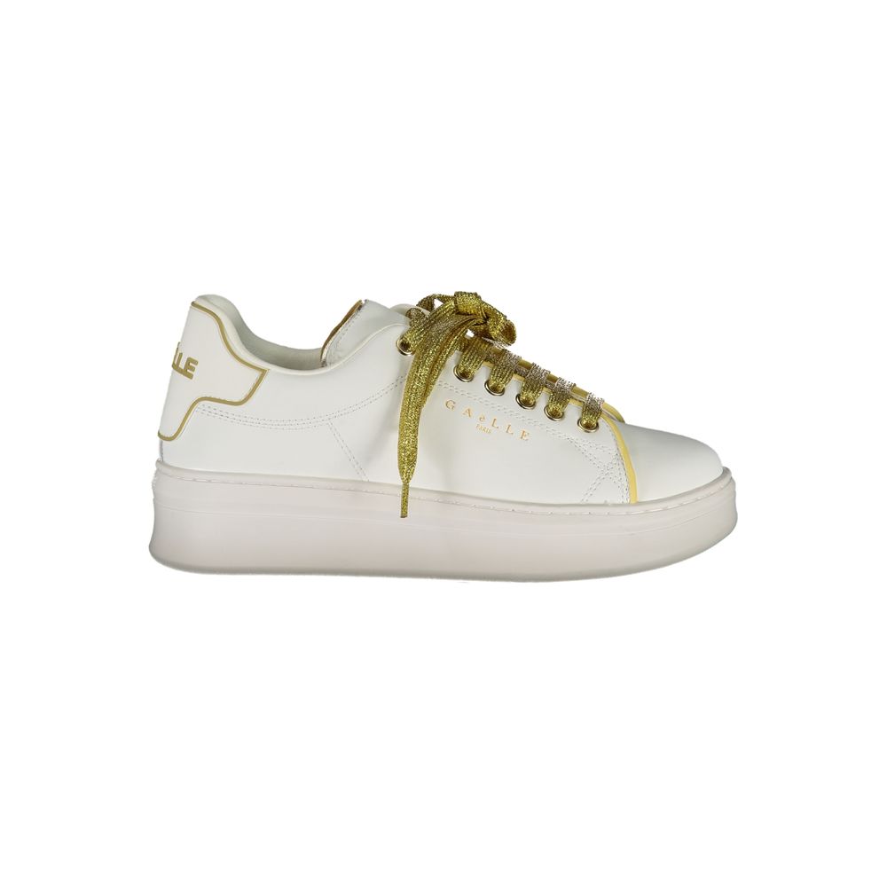 Gaelle Paris Bianco Damen-Sneaker aus Polyurethan