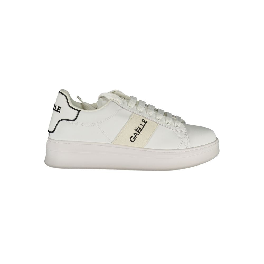 Gaelle Paris Weißer Herren-Sneaker aus Polyurethan