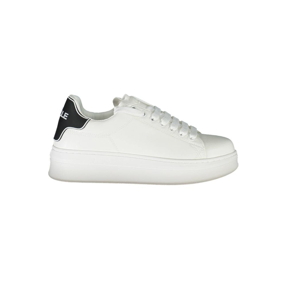 Gaelle Paris Bianco Damen-Sneaker aus Polyurethan