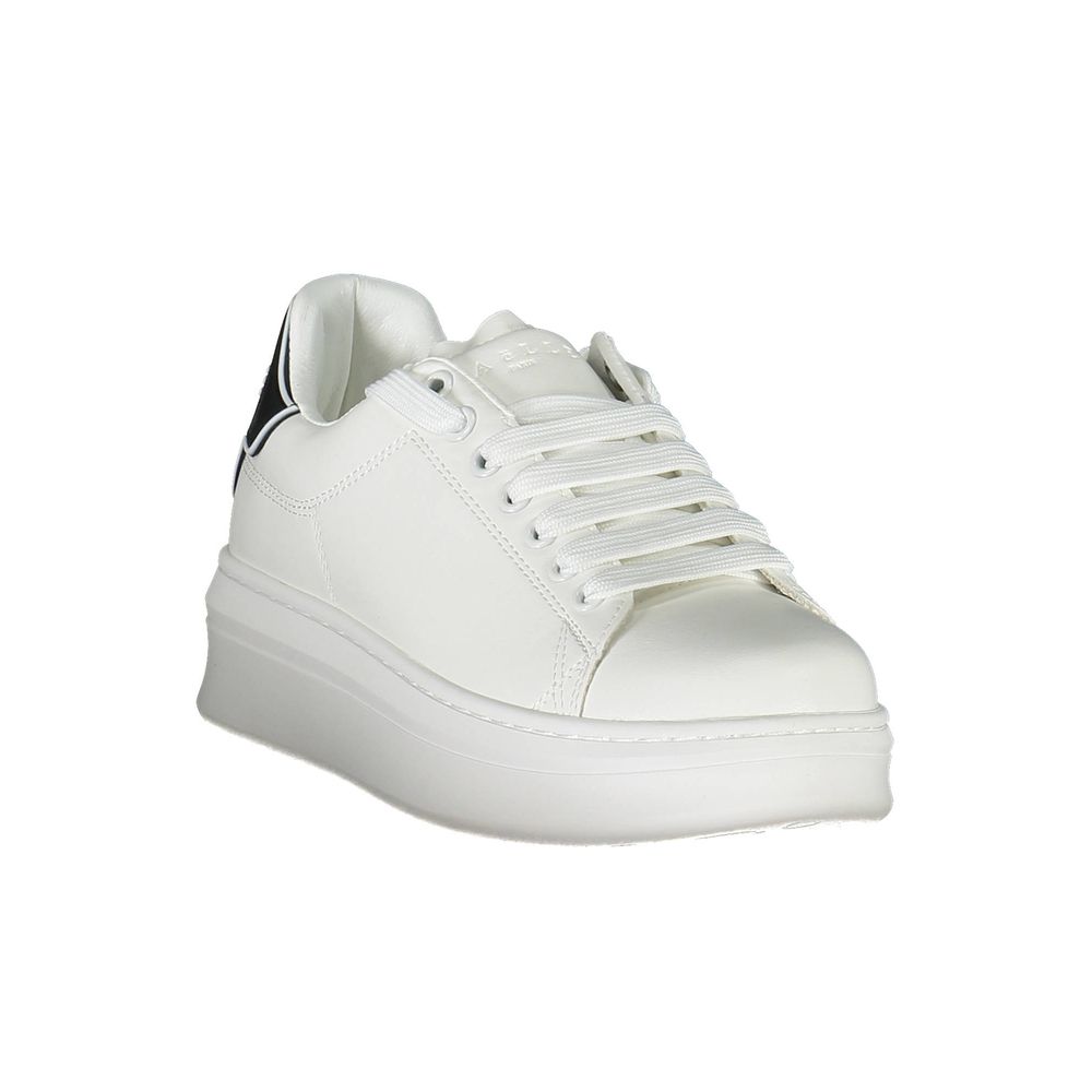 Gaelle Paris Bianco Damen-Sneaker aus Polyurethan