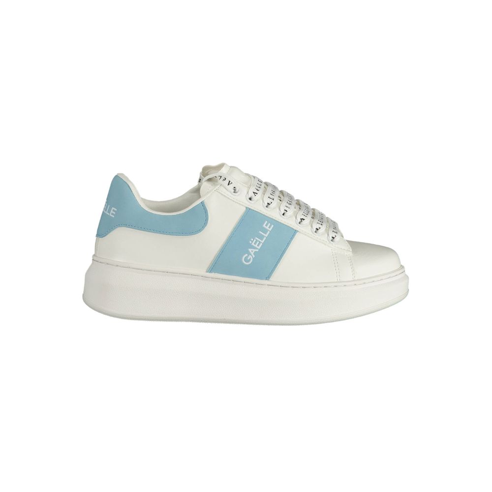 Gaelle Paris Bianco Damen-Sneaker aus Polyurethan