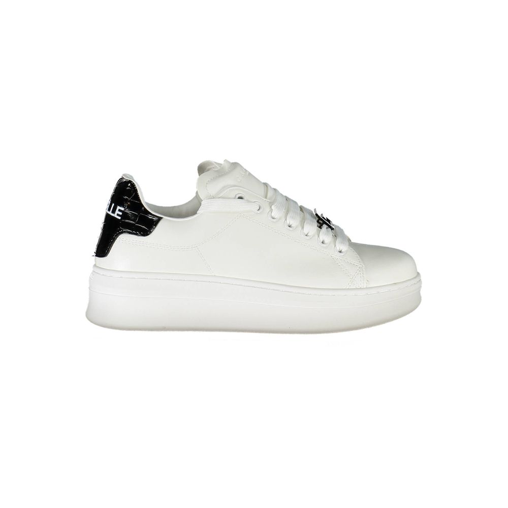 Gaelle Paris White Polyurethane Women's Sneaker