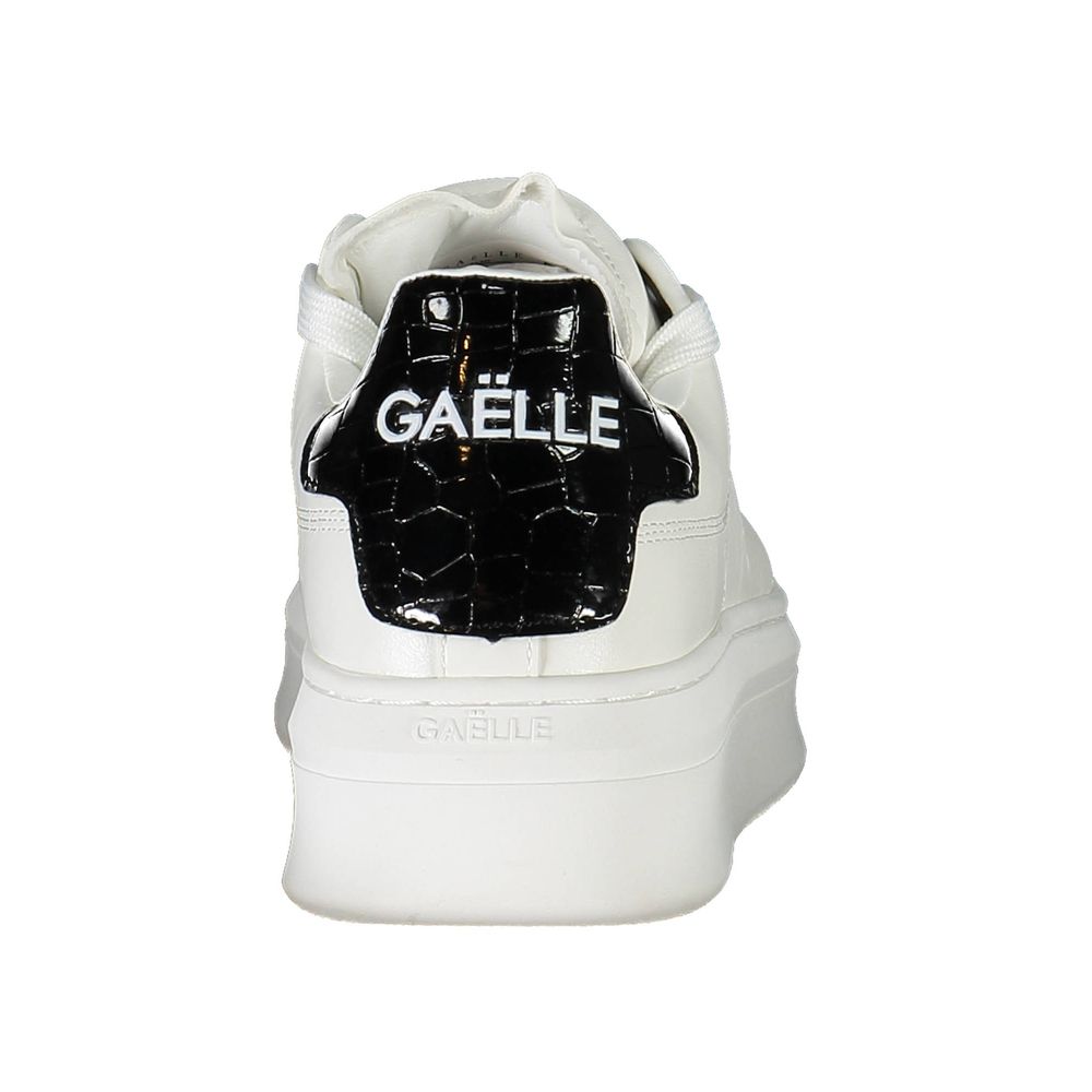 Gaelle Paris White Polyurethane Women's Sneaker