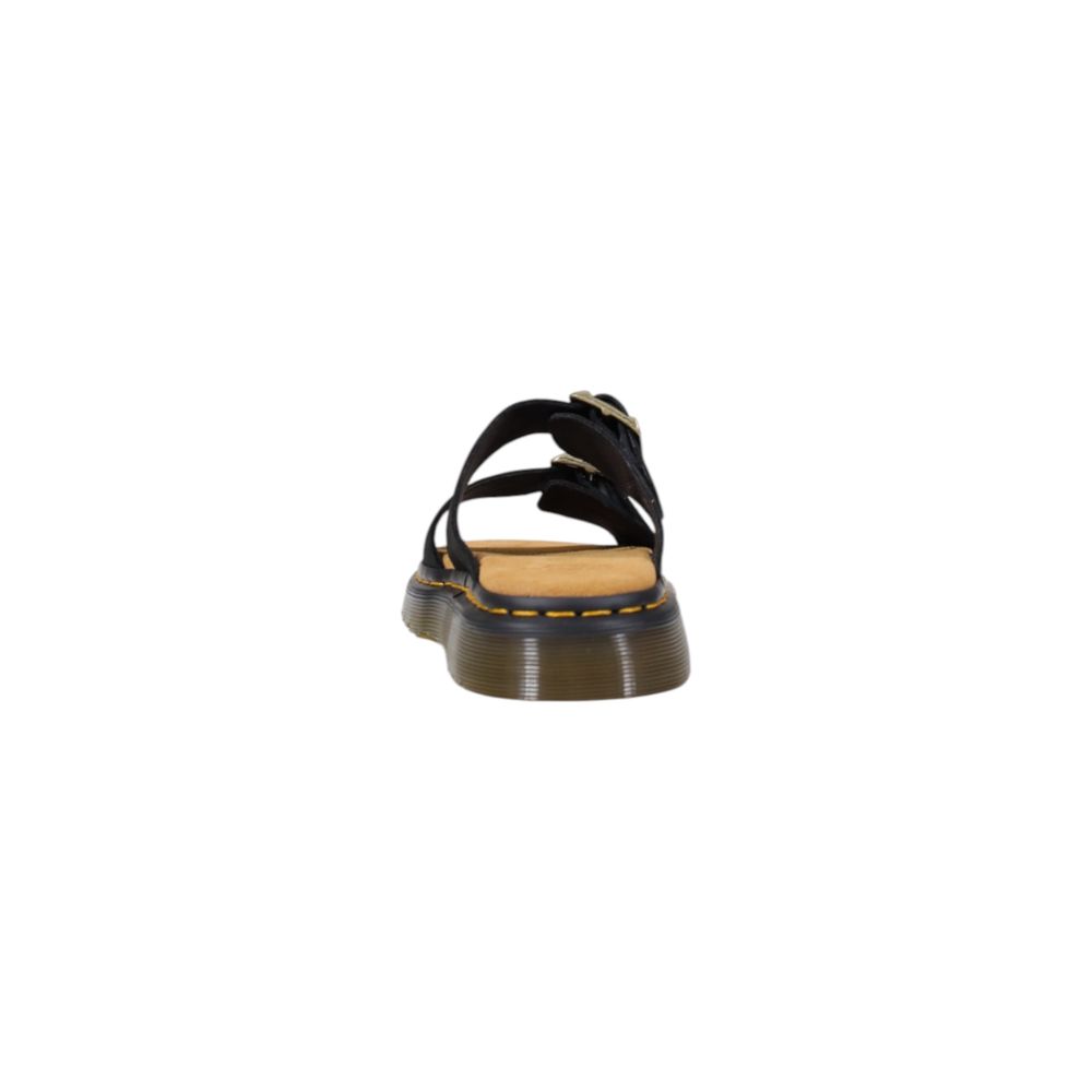 Dr. Martens Schwarze flache Sandalen aus Leder