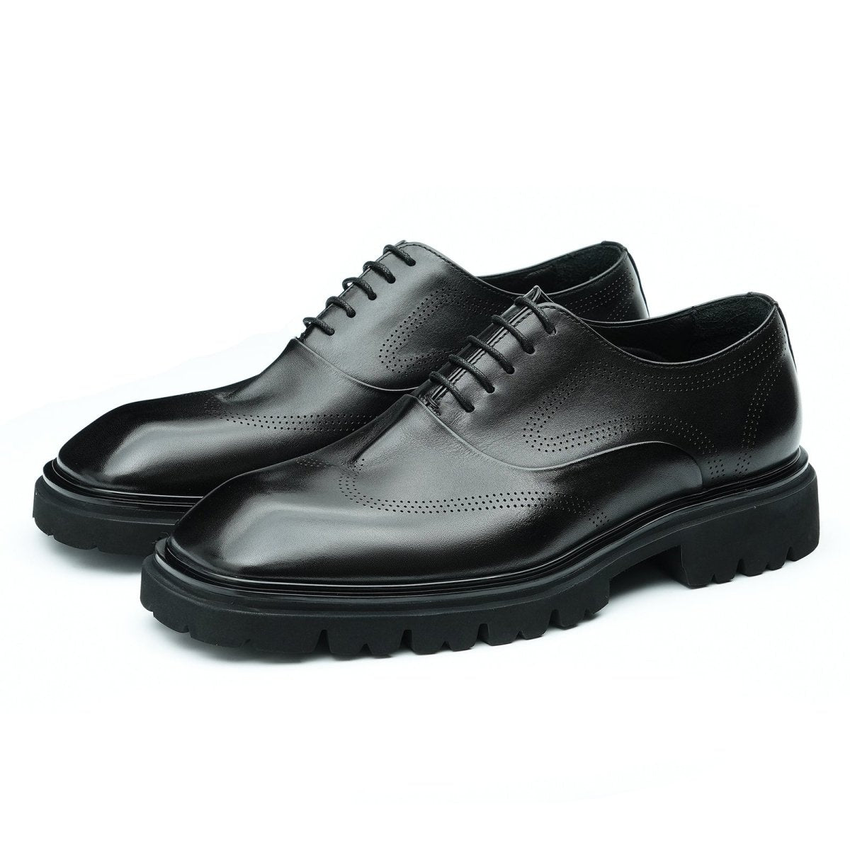 Men’s Breathable Square Toe Oxford Lace Up Dress Shoes-3