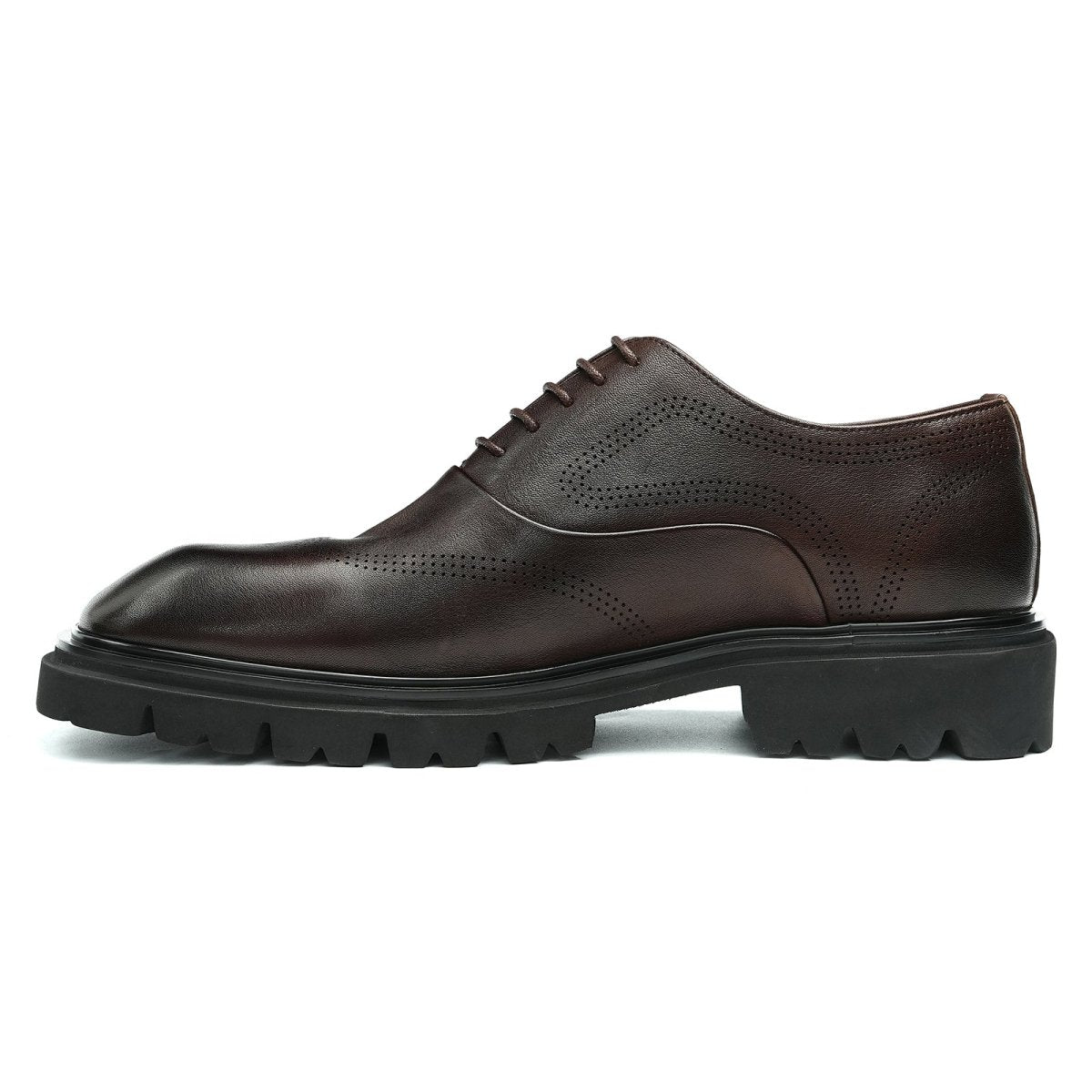 Men’s Breathable Square Toe Oxford Lace Up Dress Shoes-5