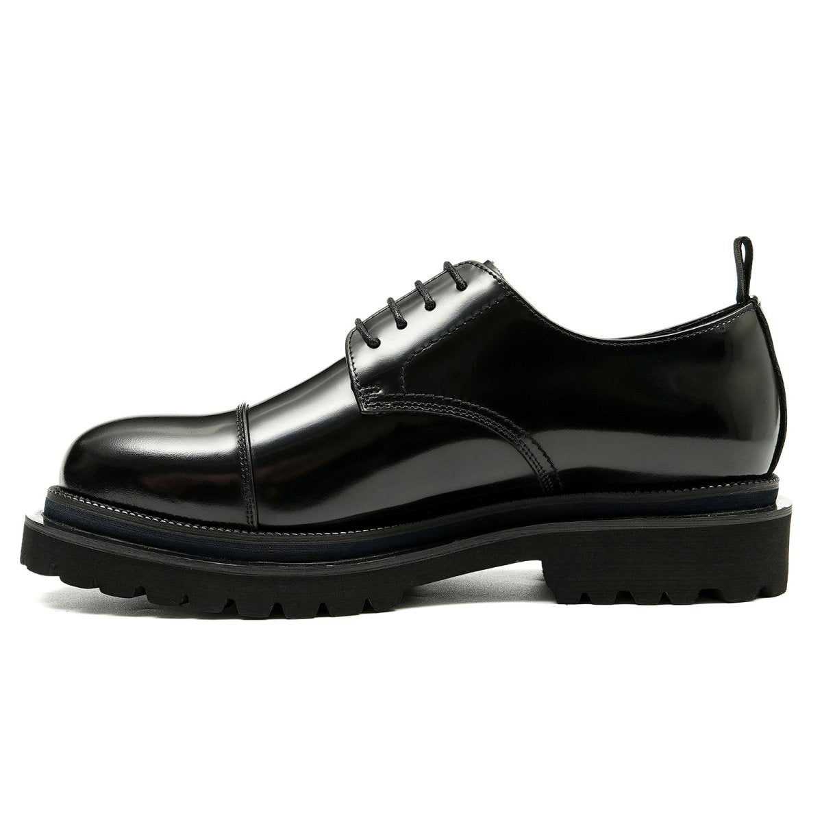 Men’s Glossy Leather Lace Up Derby Shoes-0
