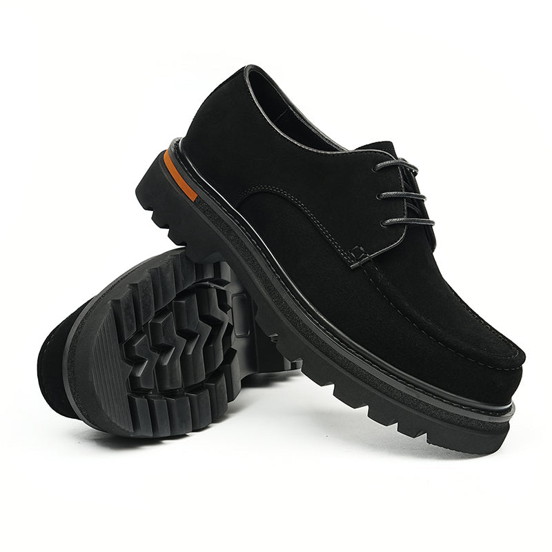 Men’s Suede Derby Shoes with Rugged Business Sole-2