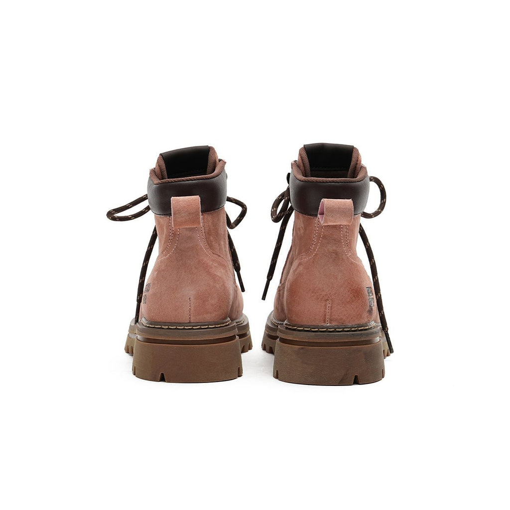 Women's Suede Chunky Lug Sole Boots – Workwear Ankle Boots-3